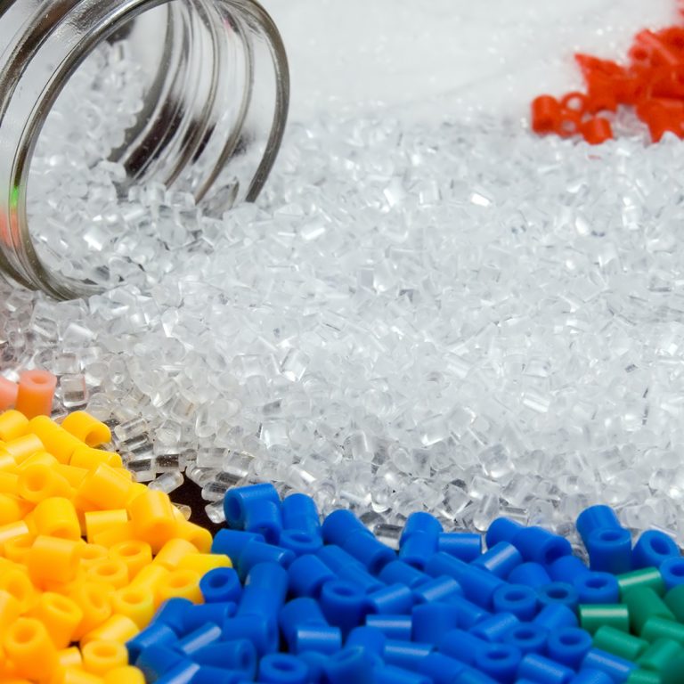 plastic pellets colored